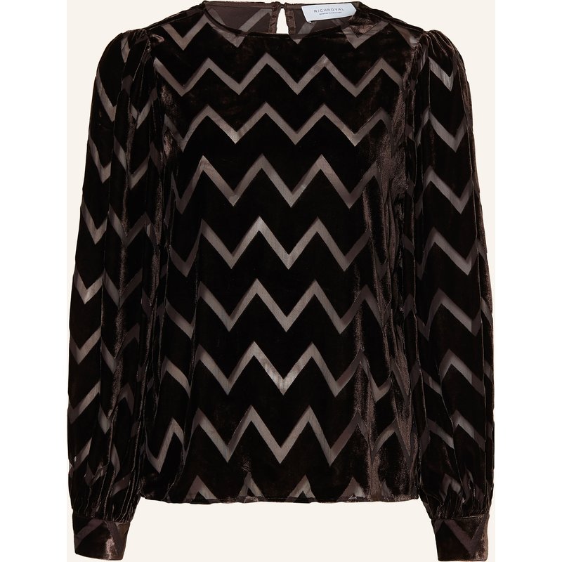 Rich & Royal Blusenshirt Aus Samt braun