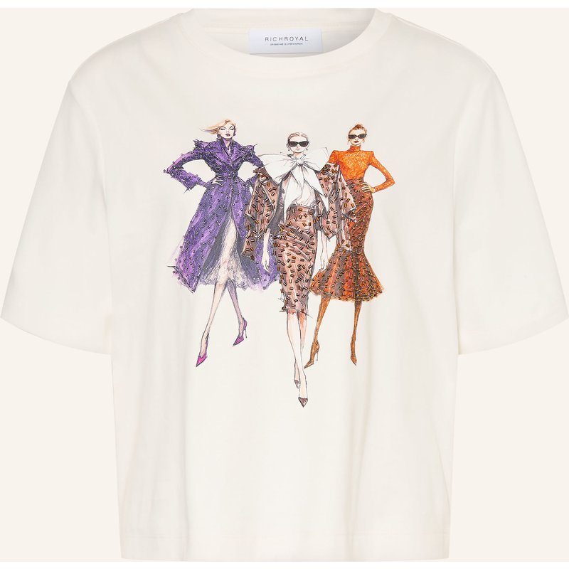 Rich & Royal T-Shirt Mit Schmuckperlen weiss