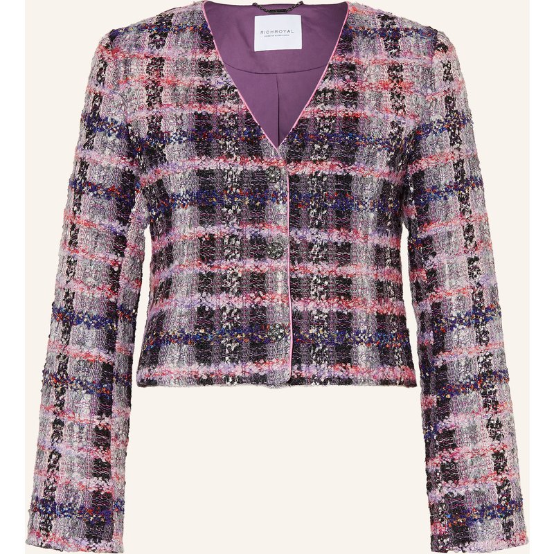 Rich & Royal Bouclé-Blazer Mit Glitzergarn lila