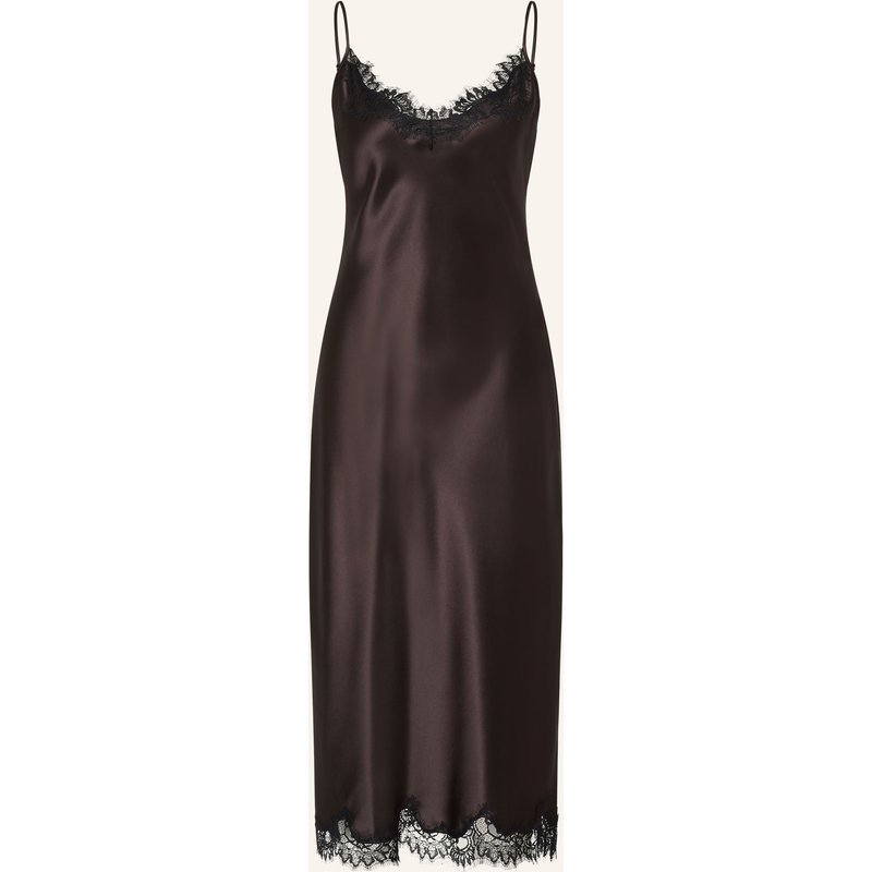 Mrs & Hugs Satinkleid Mit Spitze braun