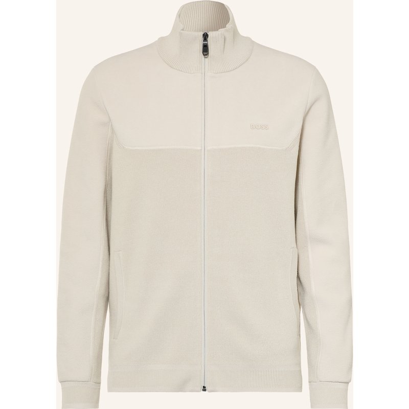 Boss Strickjacke Im Materialmix beige