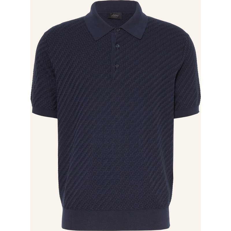 Brioni Strick-Poloshirt blau