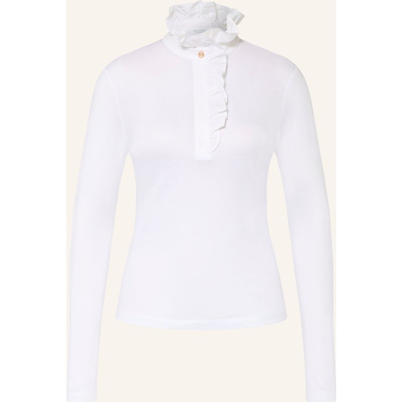 Rich & Royal Longsleeve Mit Rüschen weiss