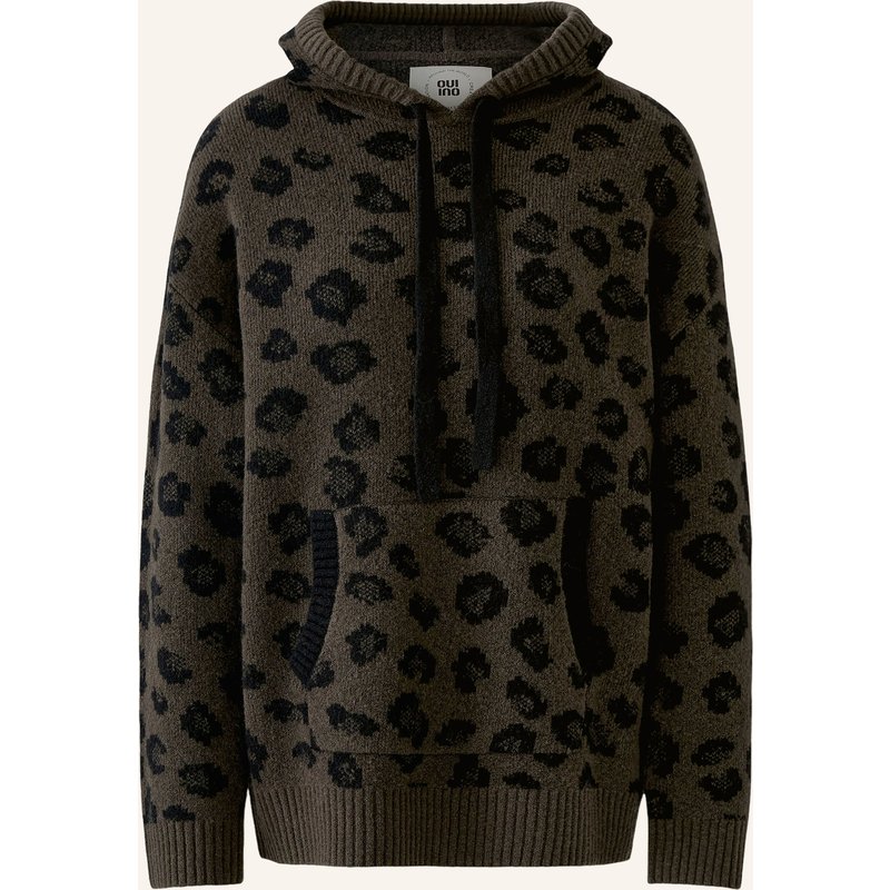 Oui Strick-Hoodie braun