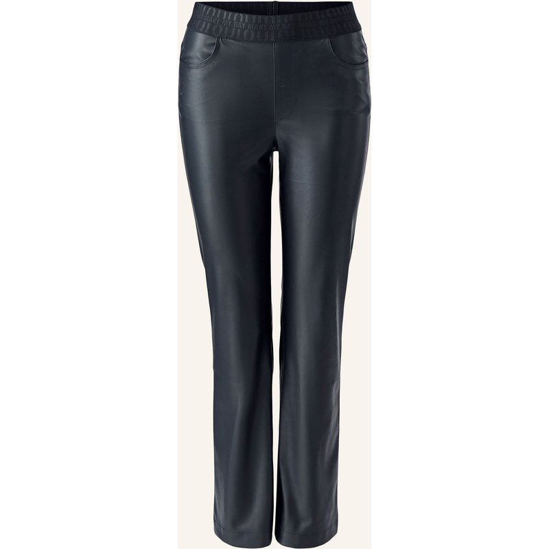 Oui 7/8-Hose In Lederoptik schwarz