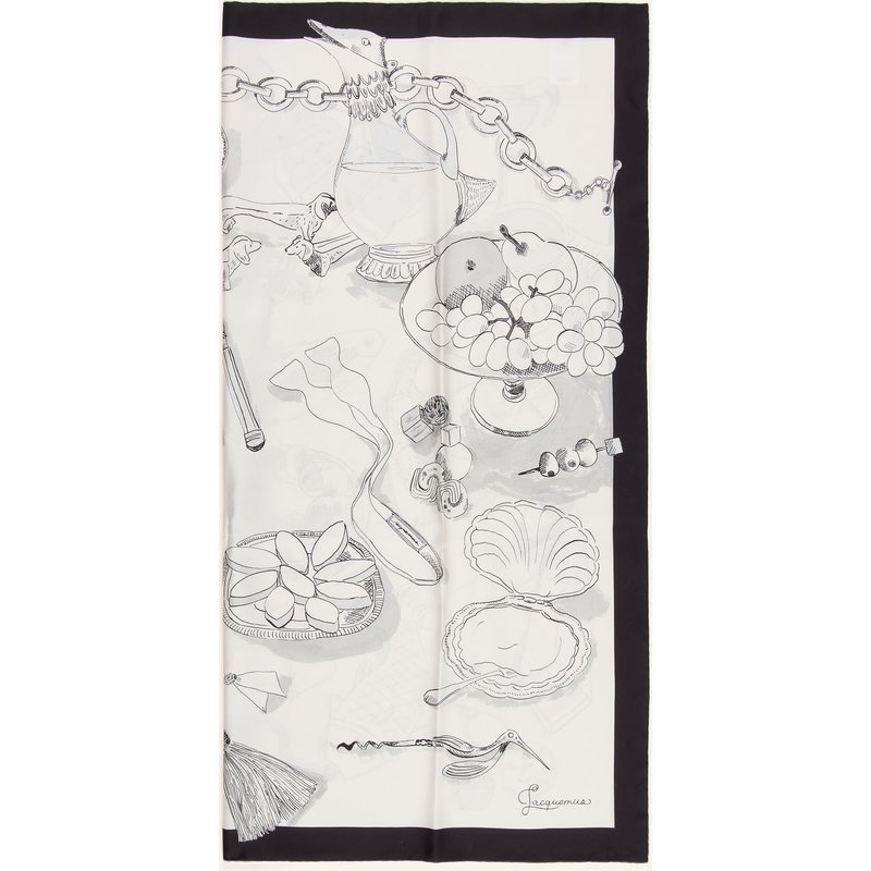 Jacquemus Seidentuch Le Grand Foulard Cocktail weiss