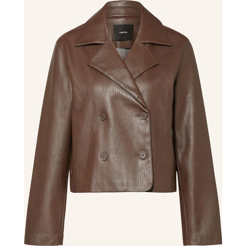 Someday Kastenjacke Neala In Lederoptik beige