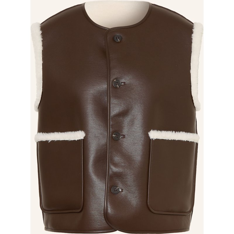 Opus Kunstfell-Weste Washearly Zum Wenden beige