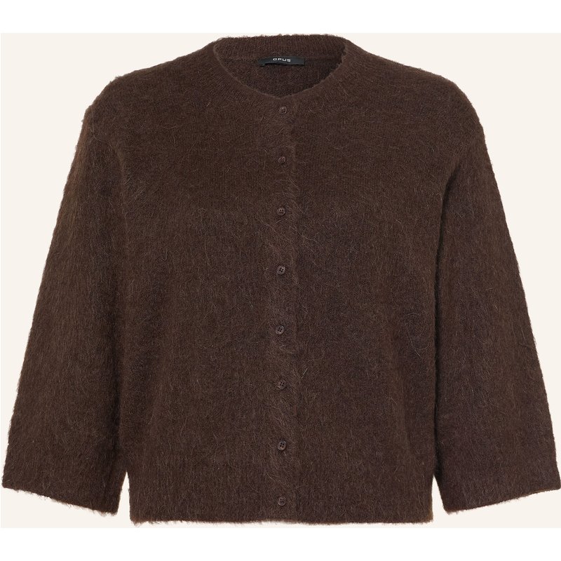 Opus Strickjacke Disille Mit 3/4-Arm braun