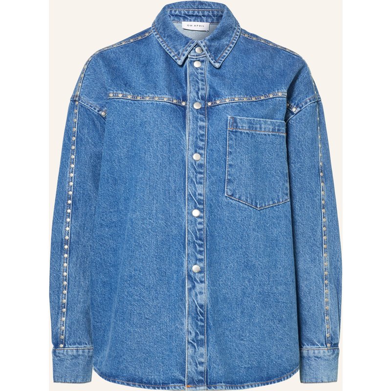 Oh April Jeansbluse Vivian Mit Nieten blau