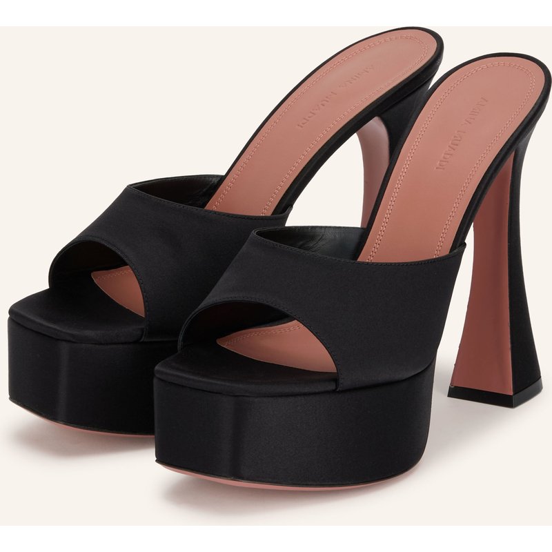 Amina Muaddi Plateau-Mules Dalida schwarz