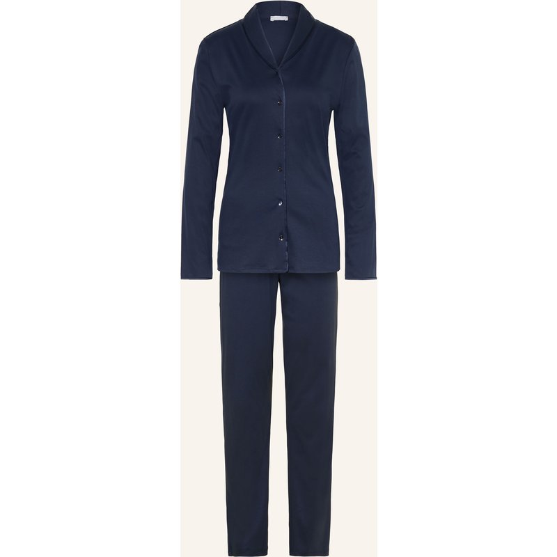 Hanro Schlafanzug Cotton Silk blau