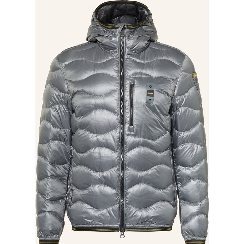 Blauer Daunenjacke Wave grau