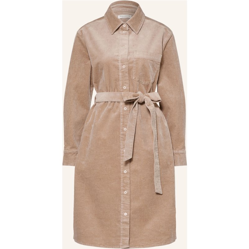 Marc O'polo Hemdblusenkleid Aus Cord beige