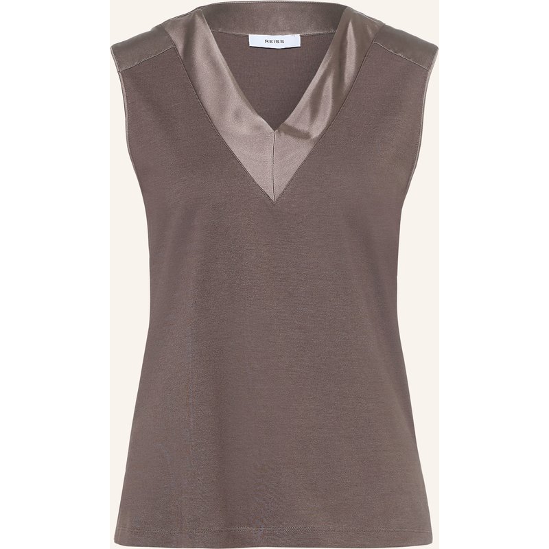 Reiss Top Kallie Im Materialmix braun