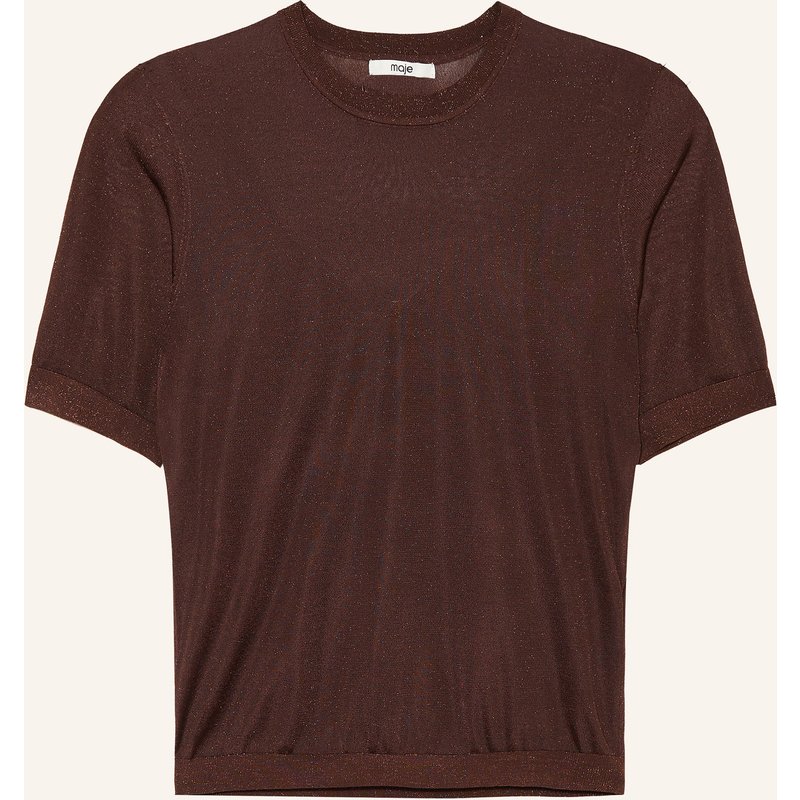 Maje Strickshirt Mit Glitzergarn braun