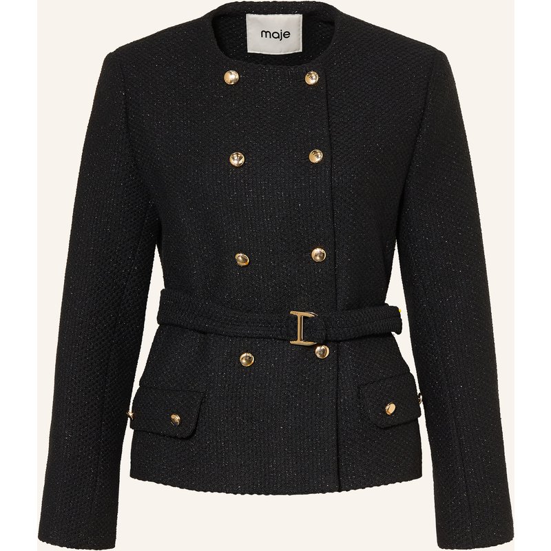 Maje Tweed-Blazer Mit Glitzergarn schwarz