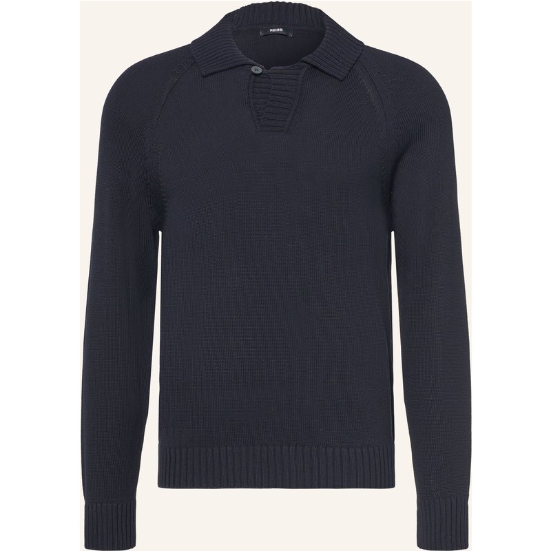 Reiss Strick-Poloshirt Ashdown blau