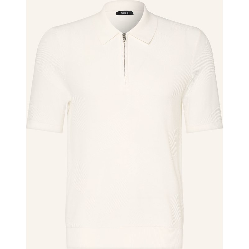 Reiss Strick-Poloshirt Leigham weiss