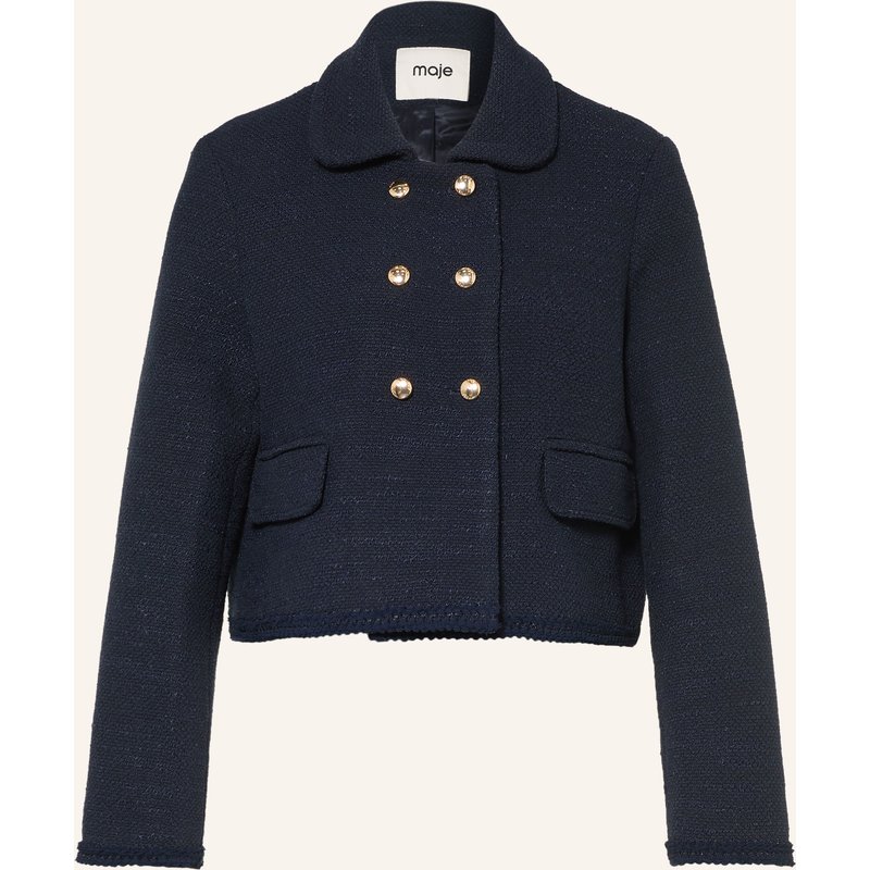 Maje Kastenjacke Mit Glitzergarn blau