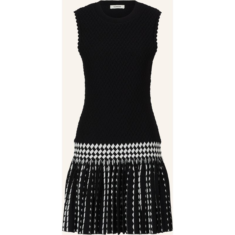 Sandro Jerseykleid Mit Plissees schwarz