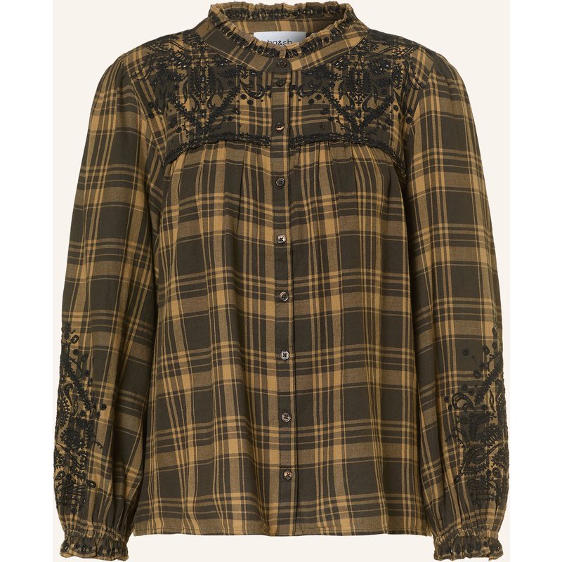 Ba&Sh Blusenshirt Kaela Aus Flanell Mit Rüschen gruen