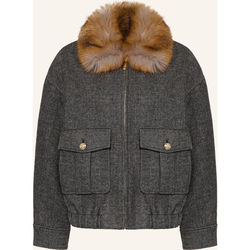 Maje Blouson Mit Kunstfell grau