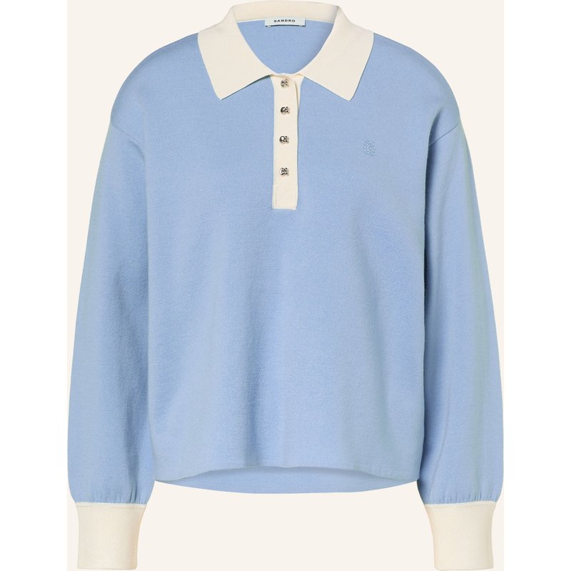 Sandro Strick-Poloshirt blau