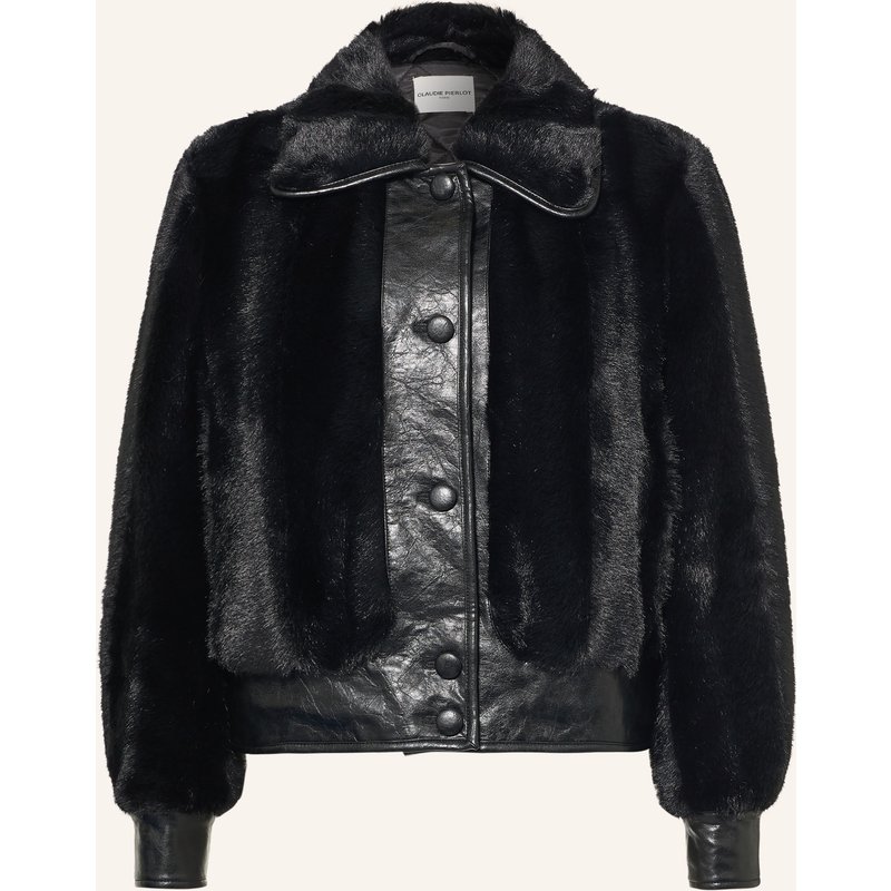 Claudie Pierlot Kunstfell-Jacke schwarz