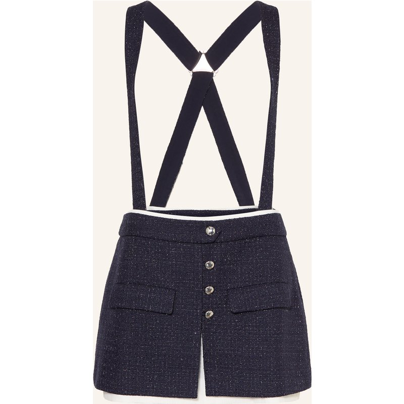 Maje Tweed-Skort Im Materialmix Mit Glitzergarn blau