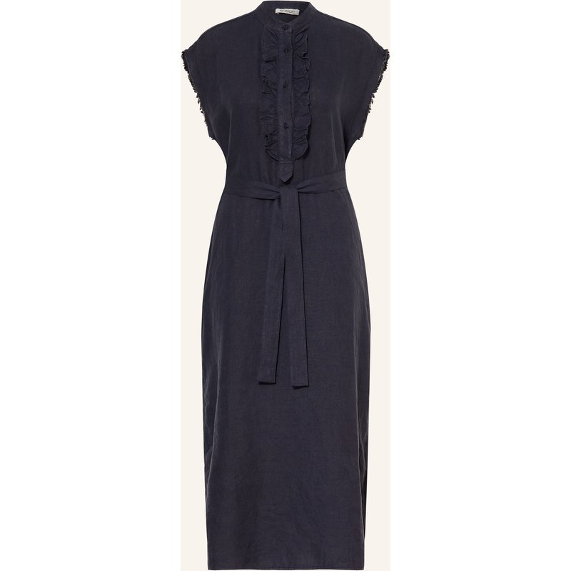 Sosue Leinenkleid Mit Rüschen blau