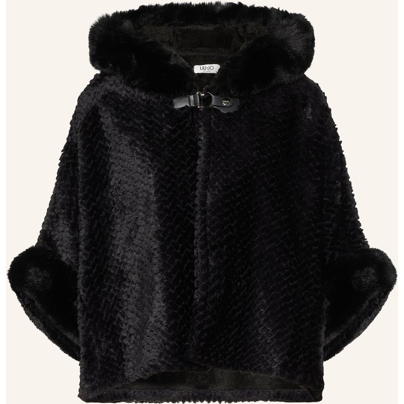 Liu Jo Teddyfell-Cape Mit Schmucksteinen schwarz
