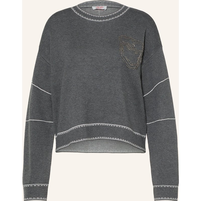 Liu Jo Pullover Mit Schmucksteinen grau