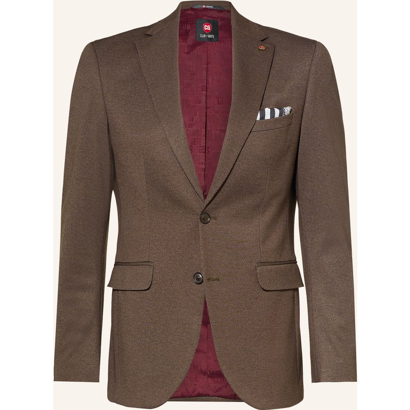 Cg - Club Of Gents Anzugsakko Cg Calvin Slim Fit Aus Jersey braun