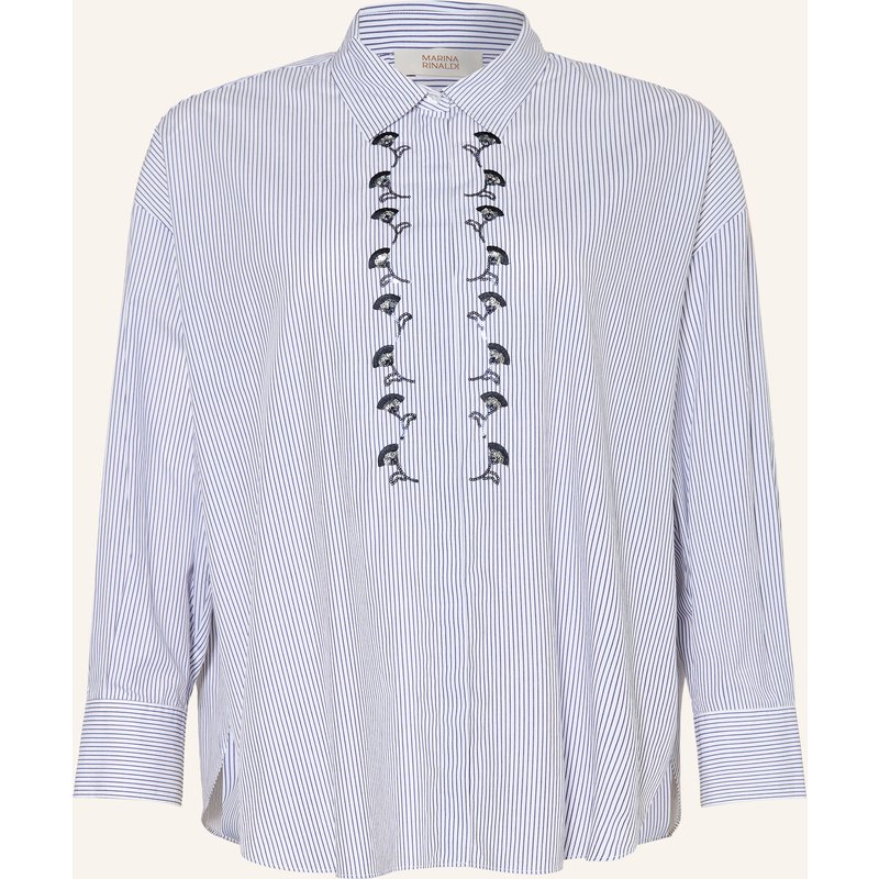 Marina Rinaldi Hemdbluse Mrsbalta Mit Pailletten Und Schmucksteinen blau