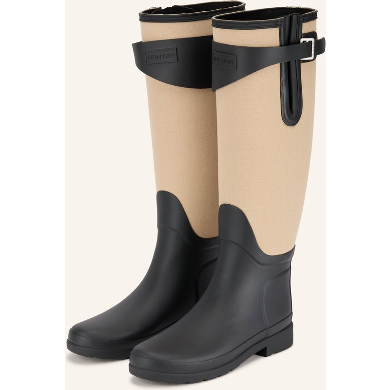 Hunter Gummistiefel Refined Tall Canvas schwarz
