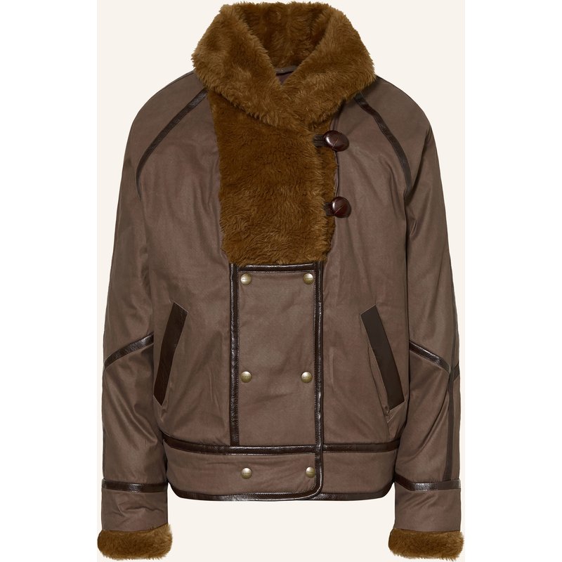Marant Étoile Overjacket Olinka Mit Kunstfell braun