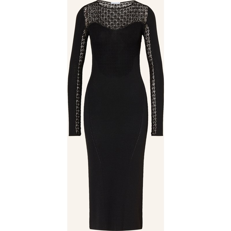Patrizia Pepe Strickkleid Mit Spitze schwarz