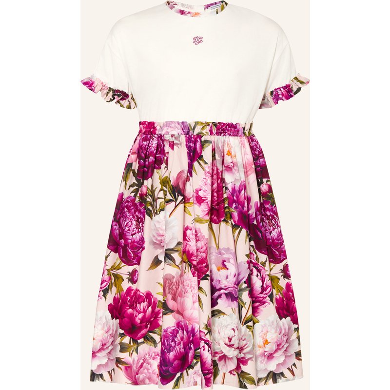 Dolce & Gabbana Kleid Im Materialmix pink