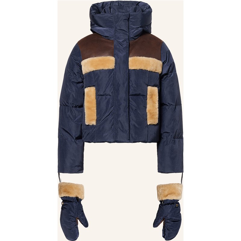 Goldbergh Daunen-Skijacke Kori In Jeansoptik Mit Kunstfell blau