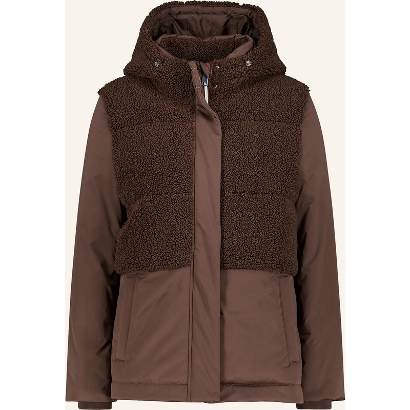 Cartoon Jacke Im Materialmix braun