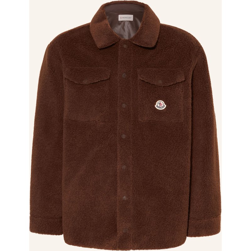 Moncler Enfant Teddyfell-Overshirt braun