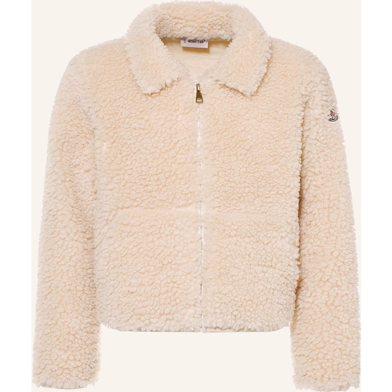 Moncler Enfant Teddyfell-Jacke weiss
