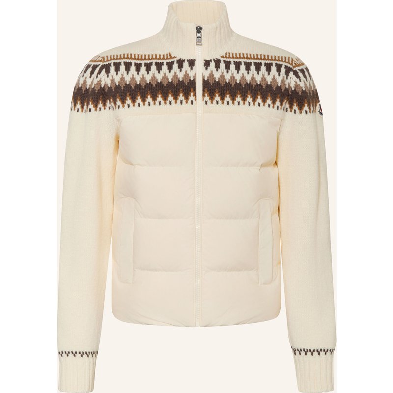 Moncler Enfant Steppjacke Im Materialmix weiss