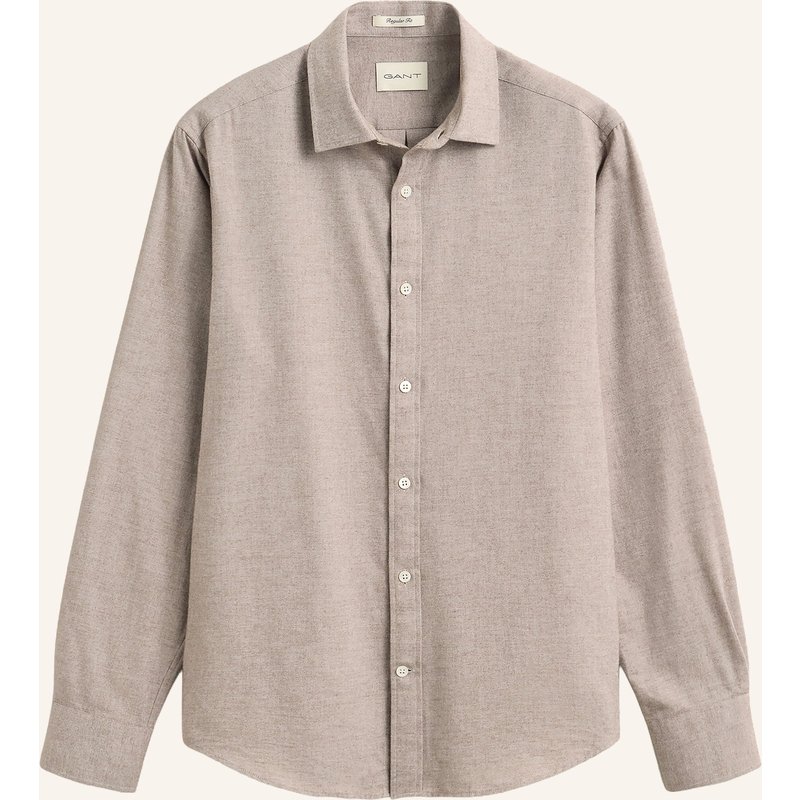 Gant Flanellhemd Regular Fit braun