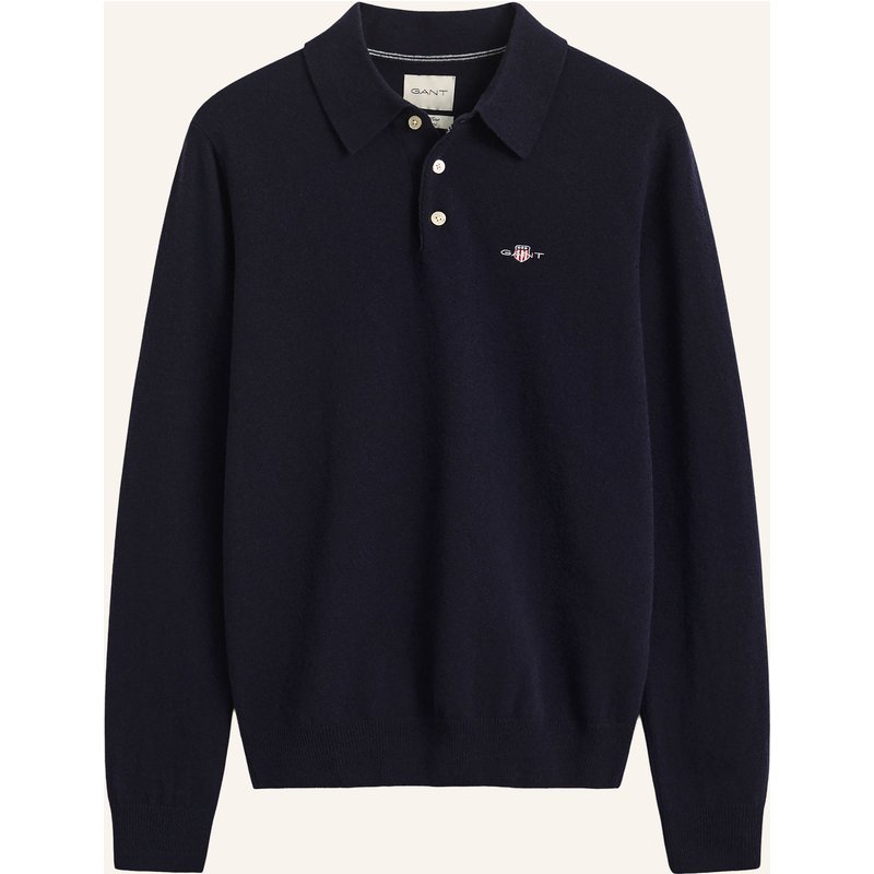 Gant Strick-Poloshirt blau