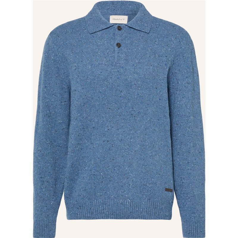 Gant Strick-Poloshirt blau