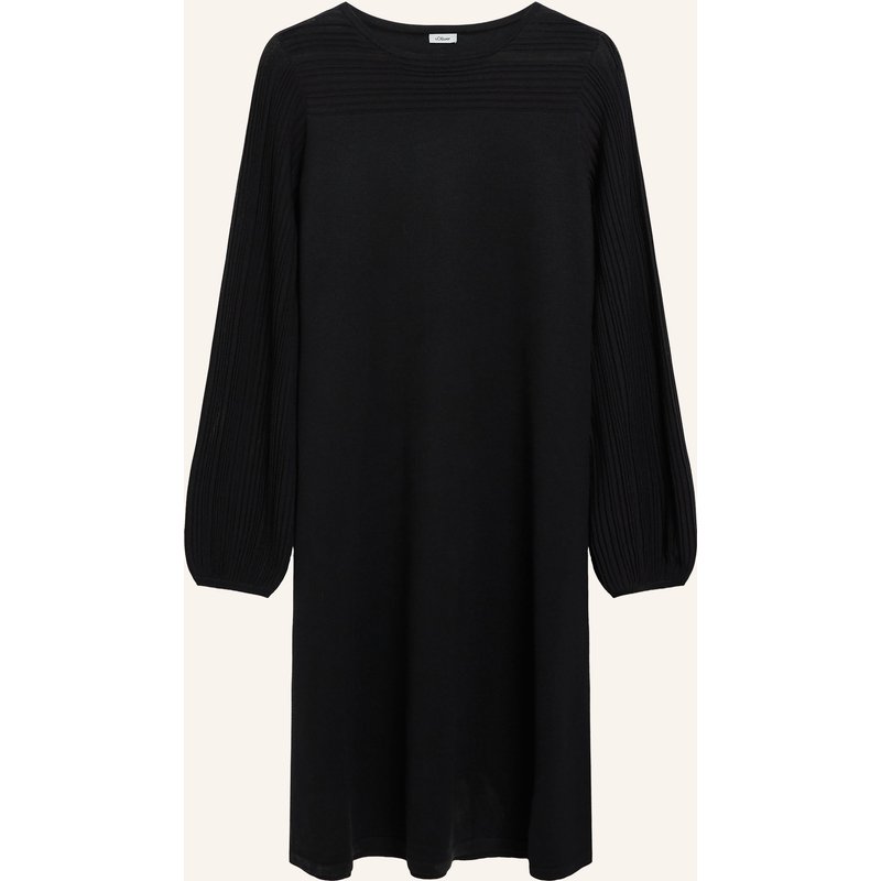 S.Oliver Black Label Strickkleid Im Materialmix schwarz