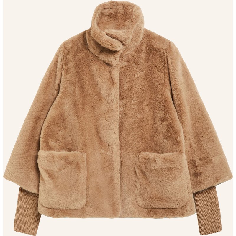 S.Oliver Black Label Kunstfell-Jacke braun