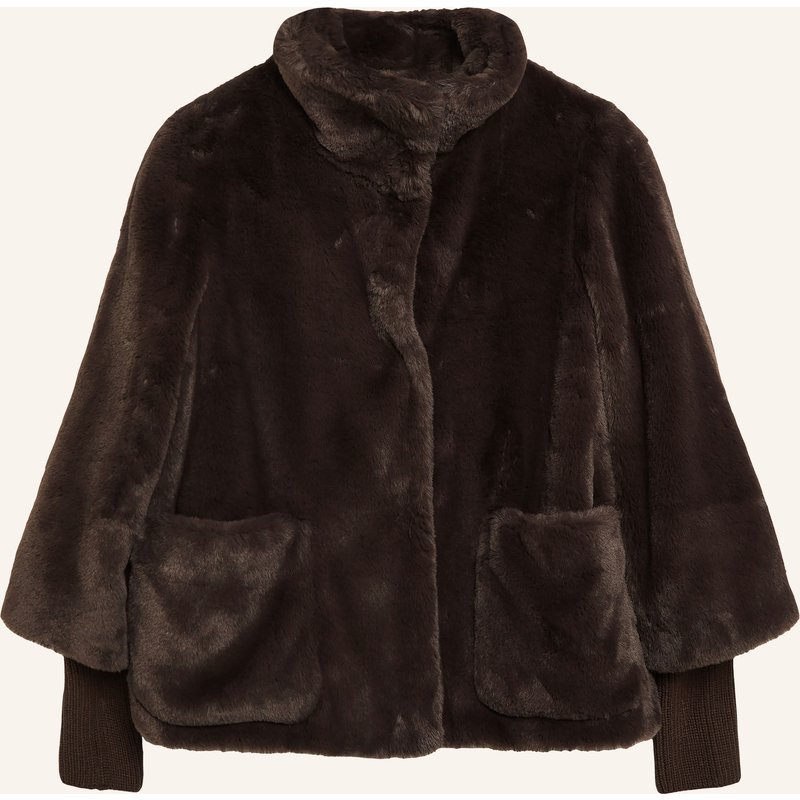 S.Oliver Black Label Kunstfell-Jacke braun